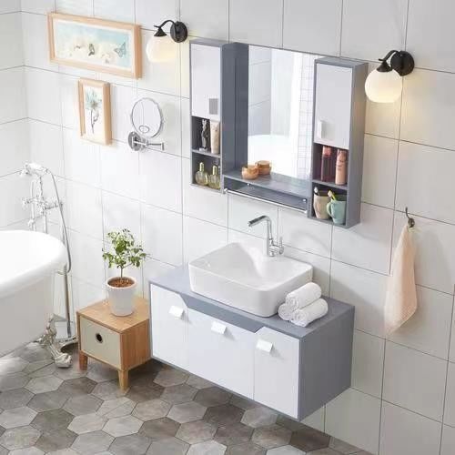 Modern Cabinet Storage and Bathroom Vanity Light Combo con Specchio di YALIG Design