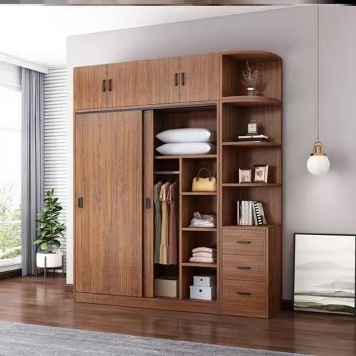 Mantenimento minimo Porta a dondolo in melamina di colore legno moderno Armadio camera da letto per villa