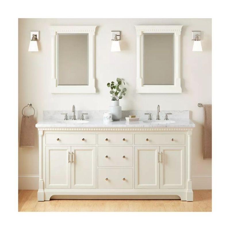 YALIG Cabinet Shaker Fluted Panel Quartz Countertop Bagno Vanity per 38-46 in Larghezza