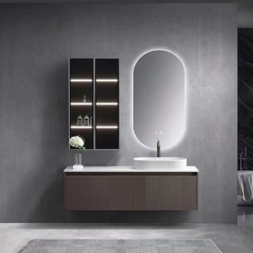 Rettangolo moderno minimalista YALIG Bagno Vanità con colore puro e specchio incluso
