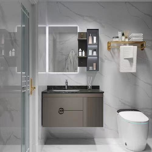 Rettangolo moderno minimalista YALIG Bagno Vanità con colore puro e specchio incluso