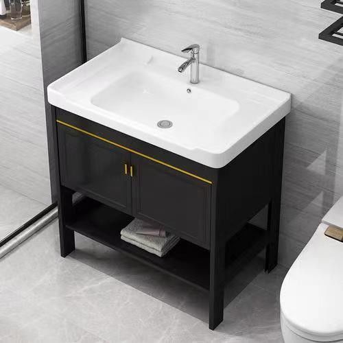 YALIG Plywood Bagno Armadio Vanità Set con doppio lavandino e terra Vanità Dio Maniglia