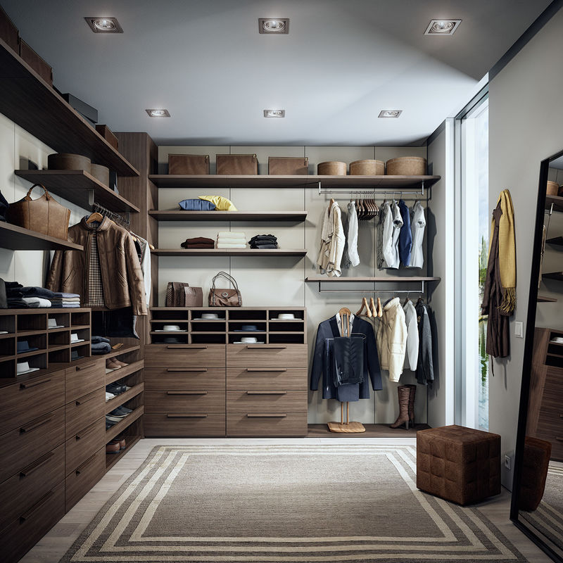 Arredamento in legno contemporaneo per camera da letto Arredamento stile 2D / 3D
