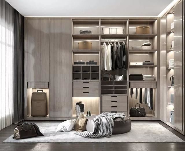 Arredamento in legno contemporaneo per camera da letto Arredamento stile 2D / 3D