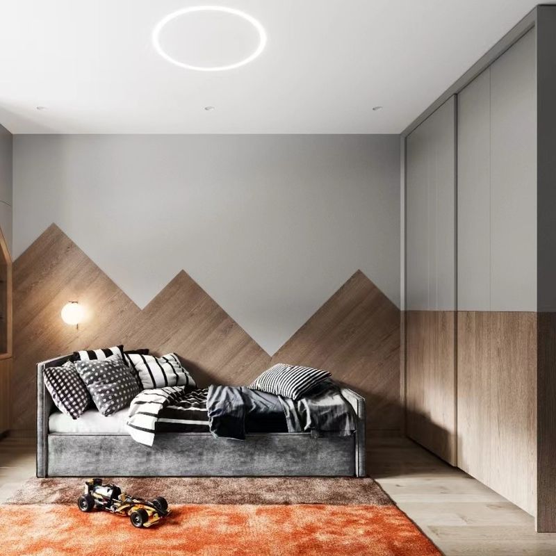 Arredamento per camera da letto Armadi a porta scorrevole in stile legno con armadi metallici a bordo allentato