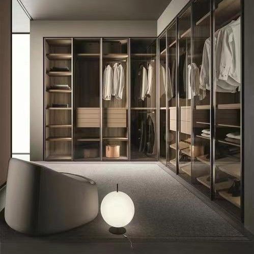 Stile di design contemporaneo YALIG Veneer Armadi di angolo moderni per mobili da letto