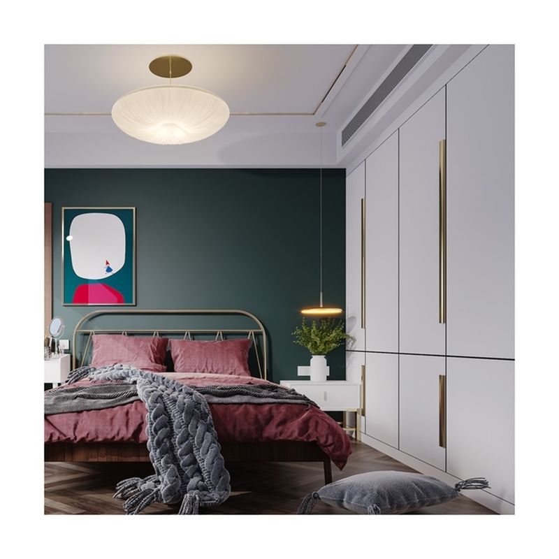 Arredamento moderno per camera da letto Armadio in legno con specchio scorrevole e senza stile piegato