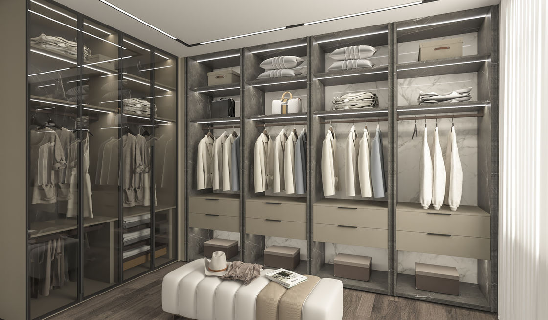 NO Piegato Moderno In Legno Camminare In Armadio Armadio Con Custom Melamine Storage Design