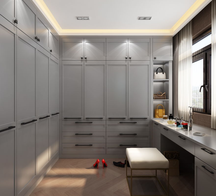 PANEL personalizzato in stile legno Camera da letto Organizzatore di stoccaggio Abbigliamento Camminare in armadio